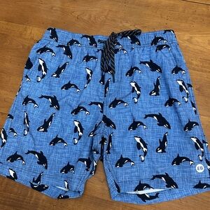 Eddie Bauer Blue Swim Trunks with Orca Print